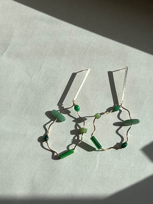 Portal Earrings- Mixed Greens