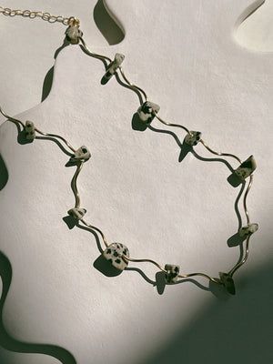 Twirl Necklace- Dalmatian Jasper