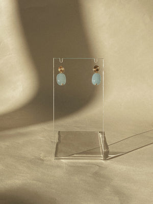Inward earrings- Aquamarine